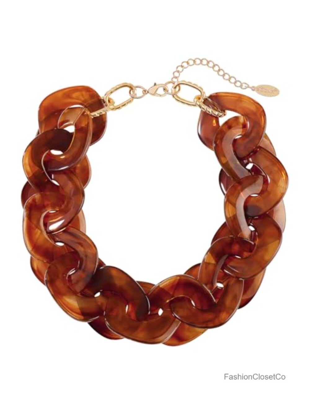 Chunky Acrylic Cuban Link Choker Necklace Statement Bib Collar with Extender